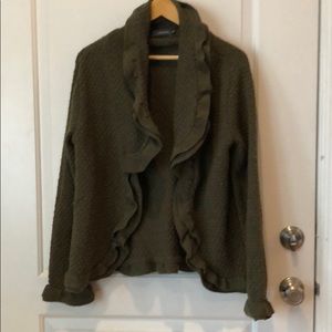 Atlantic Green Scrunched Sweater Cardigan